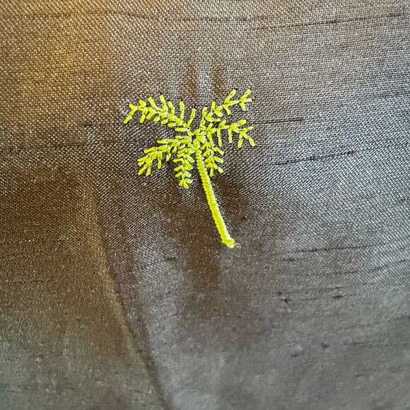 Sag Harbor Palm Tree Embroidered Cropped Linen Look Polyester Pants Womens Sz 16 - Picture 5 of 9